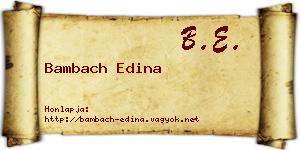 Bambach Edina névjegykártya